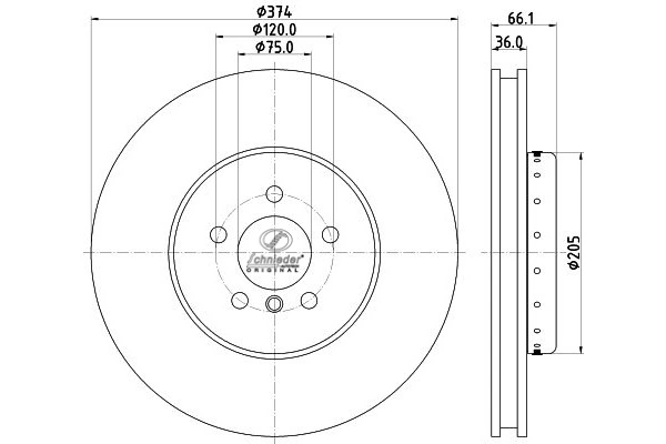 SCHNIEDER AUTOTECH féktárcsa - BMS55.00158 - TothCarparts