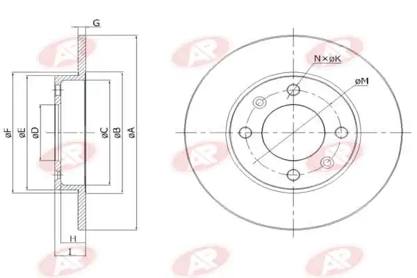 AP-SA féktárcsa - P1001P - TothCarparts