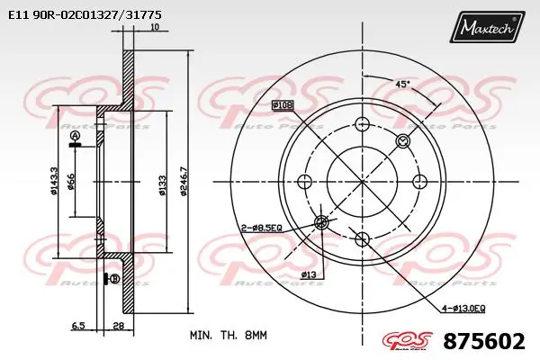 MAXTECH féktárcsa - 875602 - TothCarparts