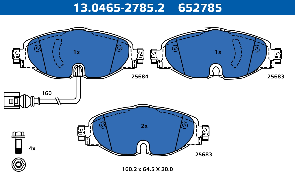 ATE-APAC fékbetétkészlet, tárcsafék - 13.0465-2785.2 - TothCarparts