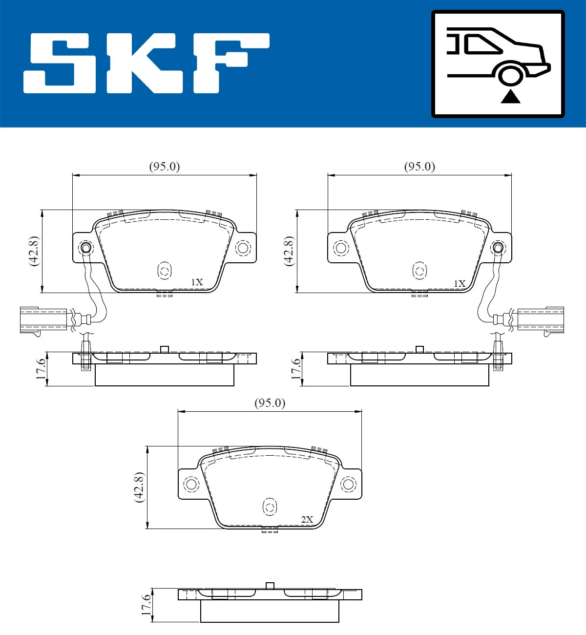 SKF fékbetétkészlet, tárcsafék - VKBP 90767 E - TothCarparts