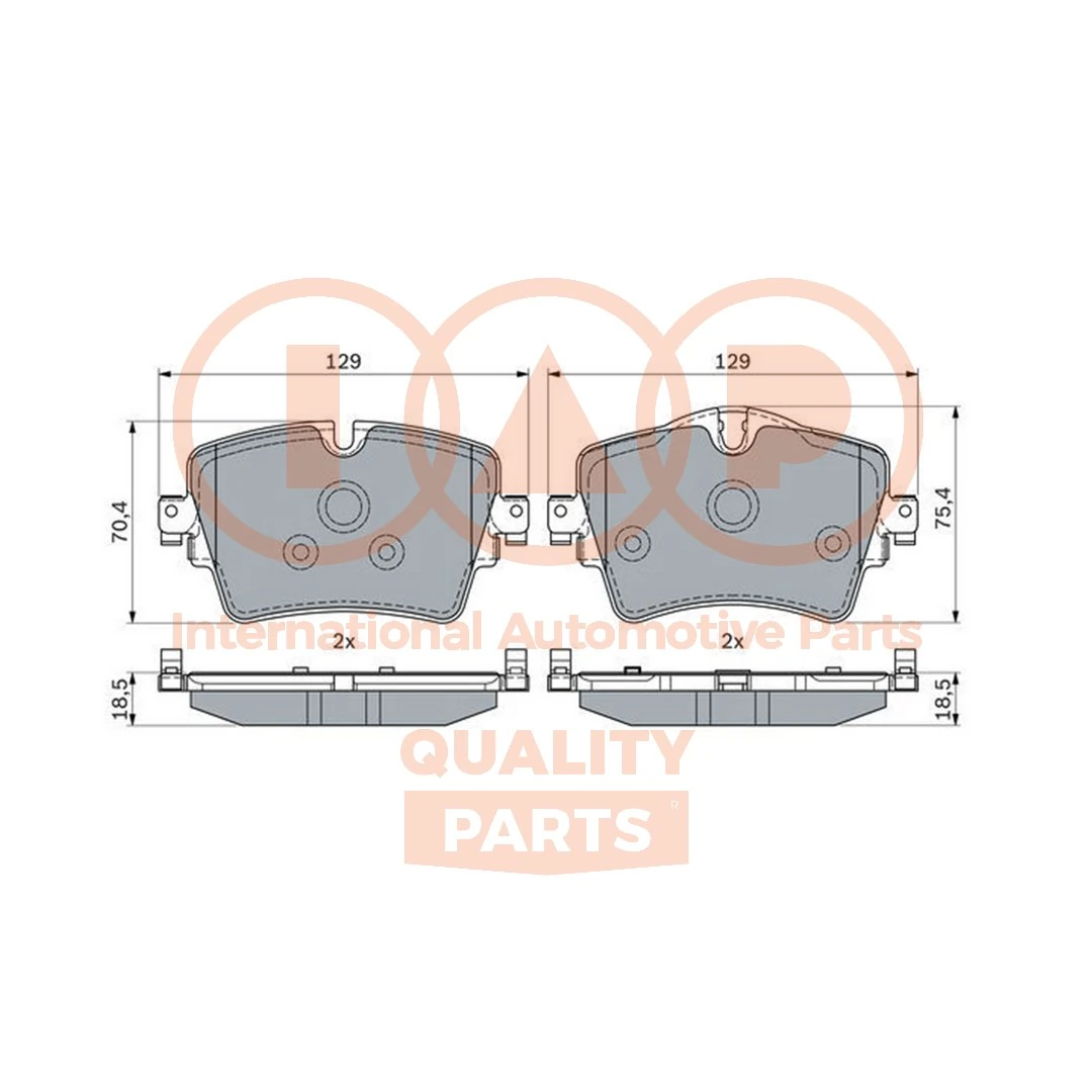 IAP QUALITY PARTS fékbetétkészlet, tárcsafék - 704-51002 - TothCarparts