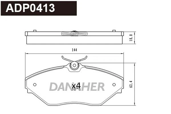 DANAHER fékbetétkészlet, tárcsafék - ADP0413 - TothCarparts