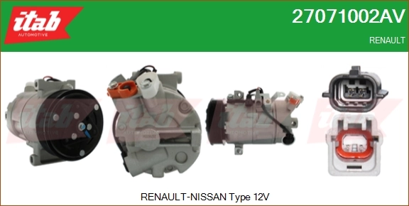 ITAB AUTOMOTIVE kompresszor, klíma - 27071002AV - TothCarparts