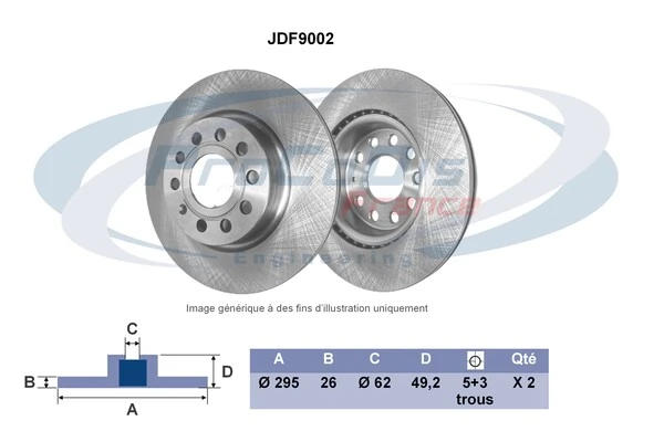 PROCODIS FRANCE féktárcsa - JDF9002 - TothCarparts