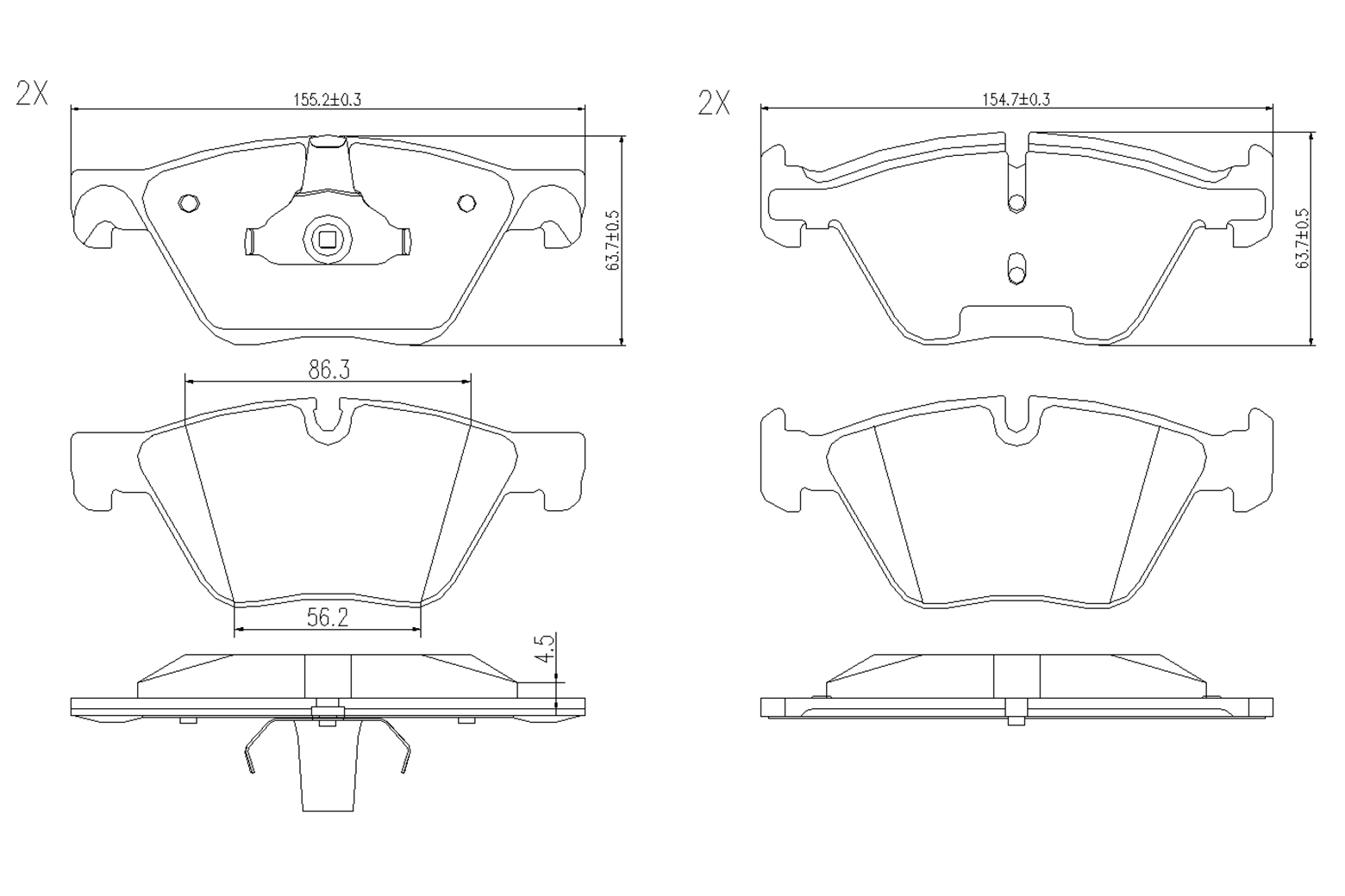BOGAP fékbetétkészlet, tárcsafék - B8210182 - TothCarparts