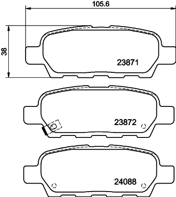 HELLA fékbetétkészlet, tárcsafék - 8DB 355 045-101 - TothCarparts