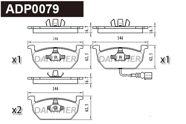 DANAHER fékbetétkészlet, tárcsafék - ADP0079 - TothCarparts