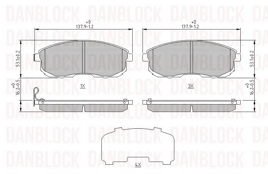 DANBLOCK fékbetétkészlet, tárcsafék - DB 510703 - TothCarparts