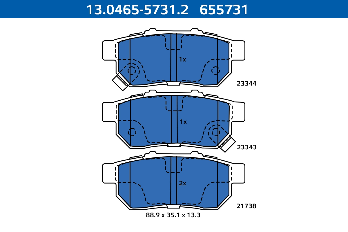 ATE-APAC fékbetétkészlet, tárcsafék - 13.0465-5731.2 - TothCarparts