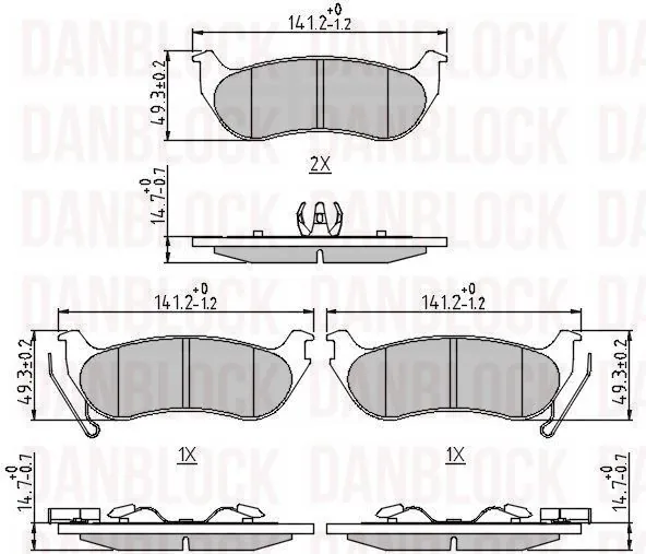 DANBLOCK fékbetétkészlet, tárcsafék - DB 510644 - TothCarparts