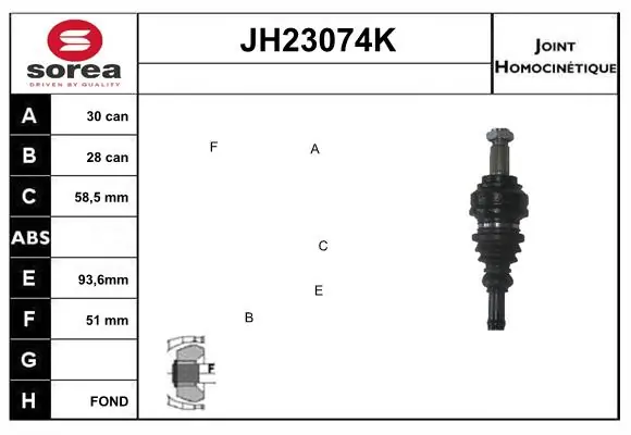 SERA csuklókészlet, hajtótengely - JH23074K - TothCarparts