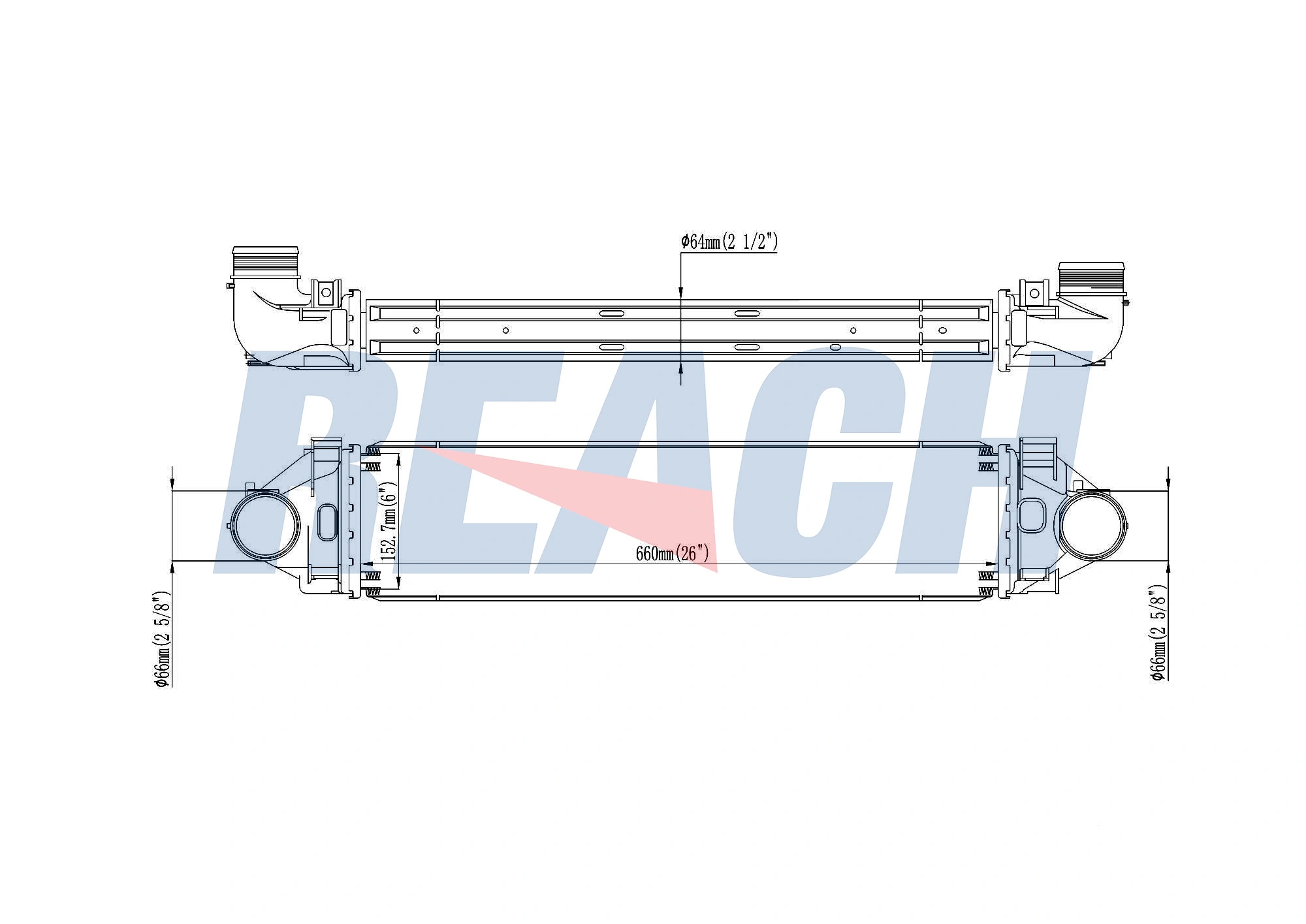 REACH töltőlevegő-hűtő - 1.61.2322.4G - TothCarparts