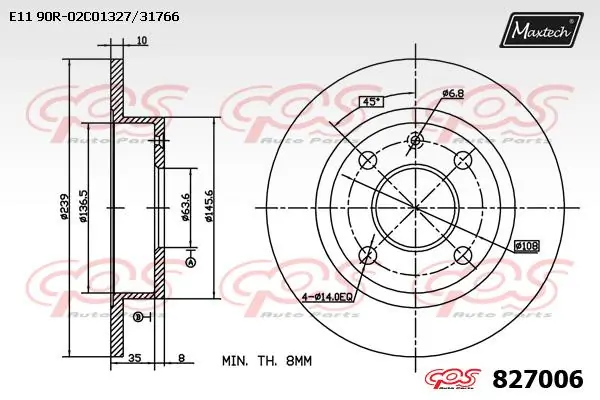 MAXTECH féktárcsa - 827006 - TothCarparts