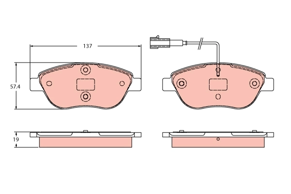 TRW fékbetétkészlet, tárcsafék - GDB2421 - TothCarparts