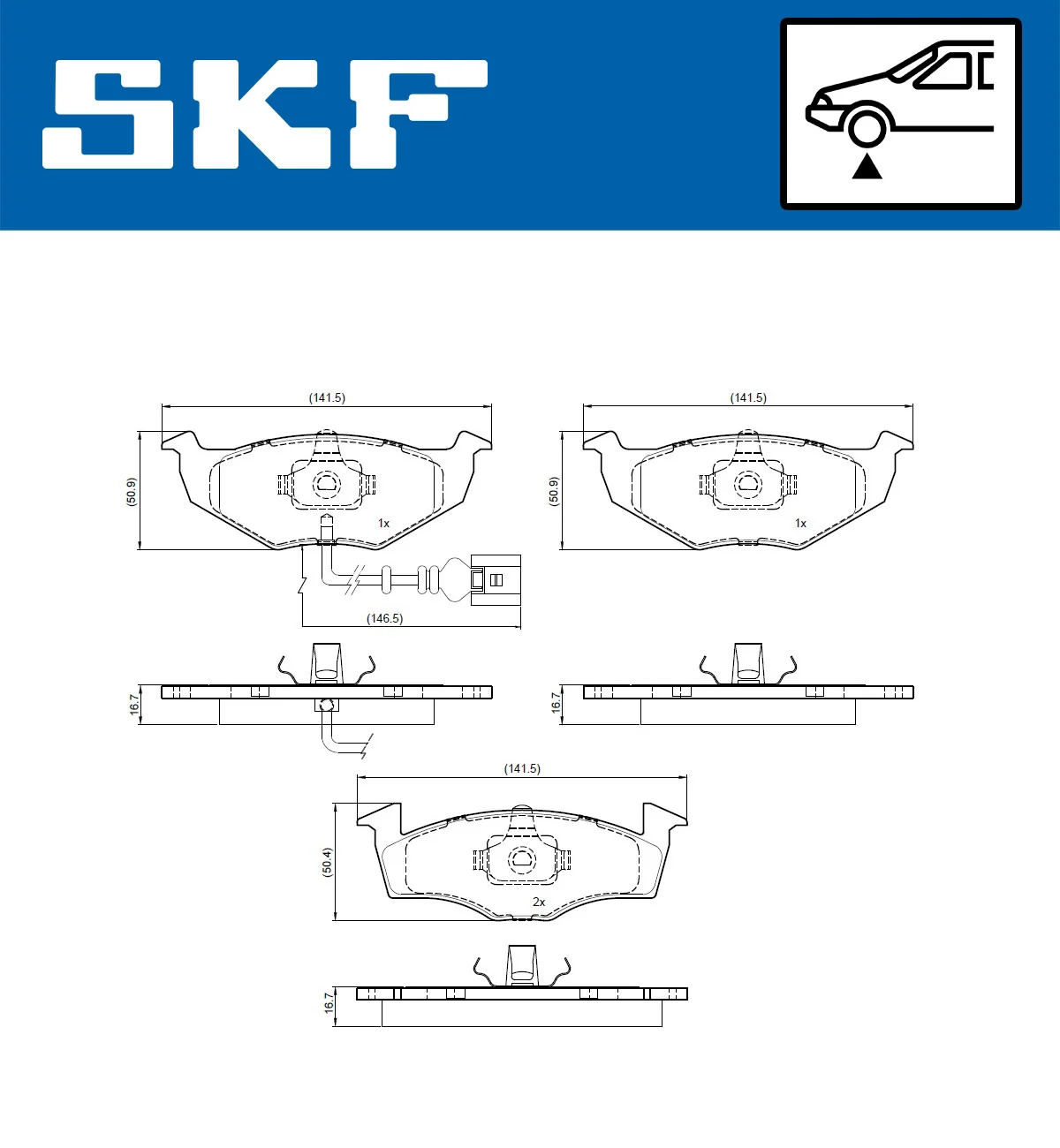SKF fékbetétkészlet, tárcsafék - VKBP 81062 E - TothCarparts