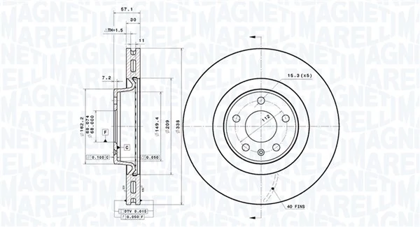 MAGNETI MARELLI féktárcsa - 360406183601 - TothCarparts