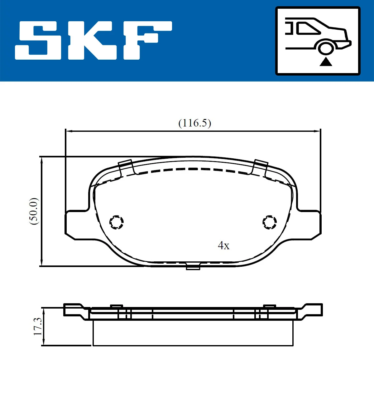 SKF fékbetétkészlet, tárcsafék - VKBP 90972 - TothCarparts