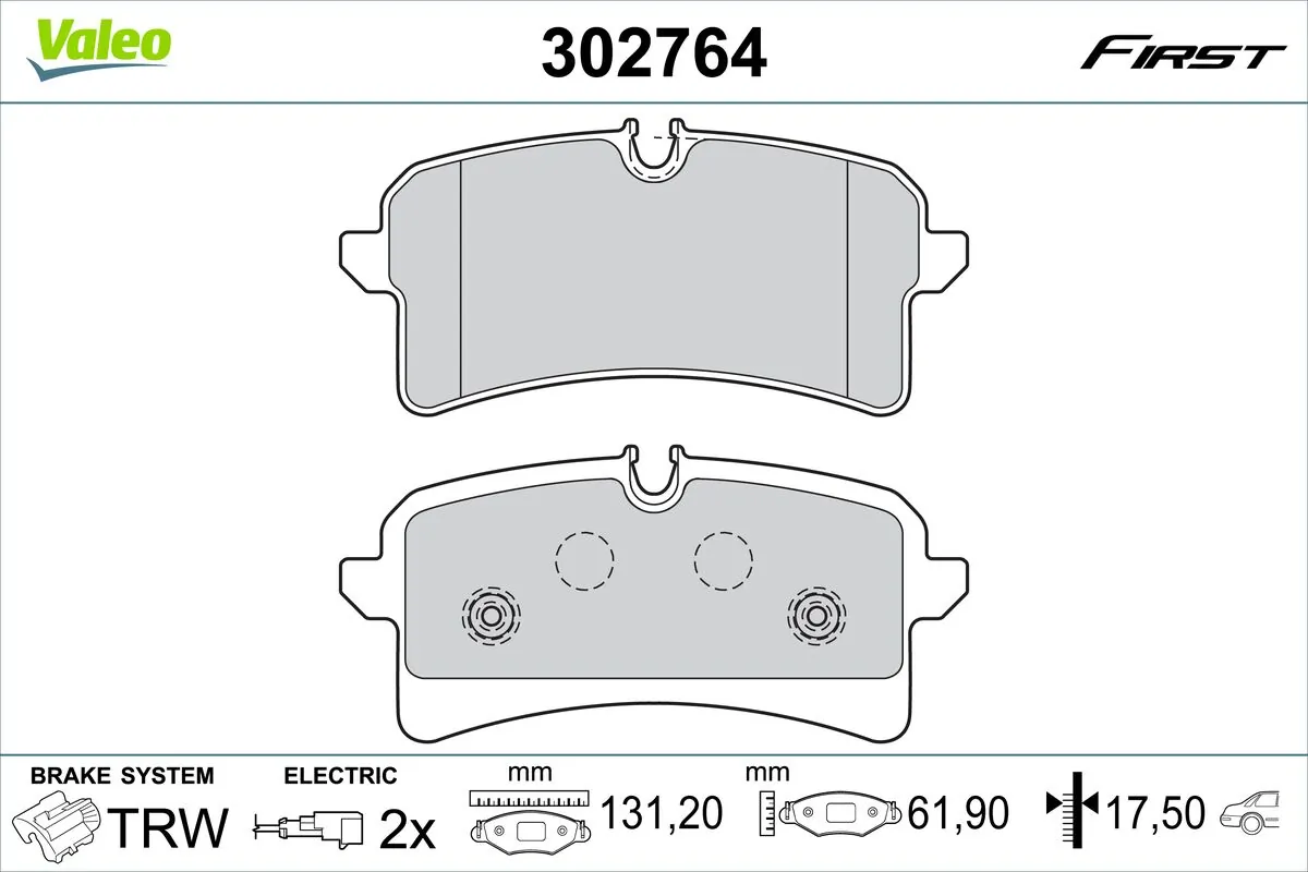 VALEO fékbetétkészlet, tárcsafék - 302764 - TothCarparts