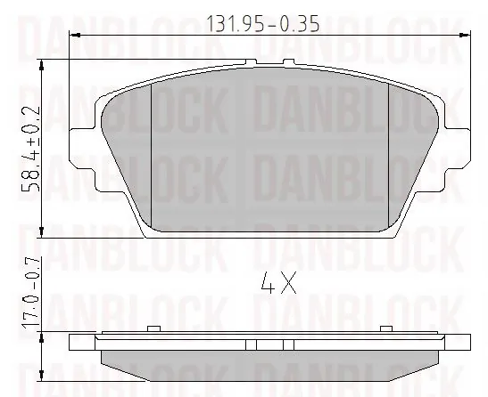 DANBLOCK fékbetétkészlet, tárcsafék - DB 510232 - TothCarparts