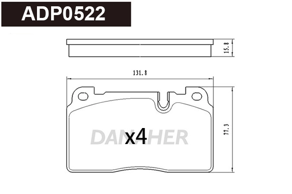 DANAHER fékbetétkészlet, tárcsafék - ADP0522 - TothCarparts