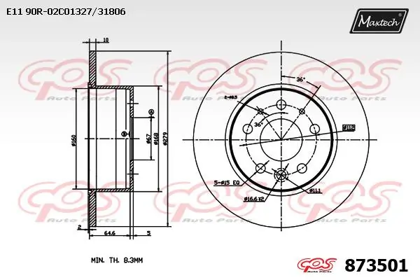 MAXTECH féktárcsa - 873501 - TothCarparts