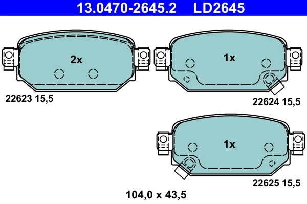 ATE fékbetétkészlet, tárcsafék - 13.0470-2645.2 - TothCarparts
