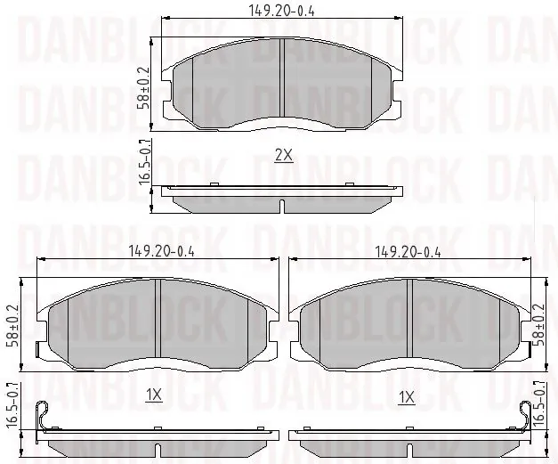 DANBLOCK fékbetétkészlet, tárcsafék - DB 510418 - TothCarparts