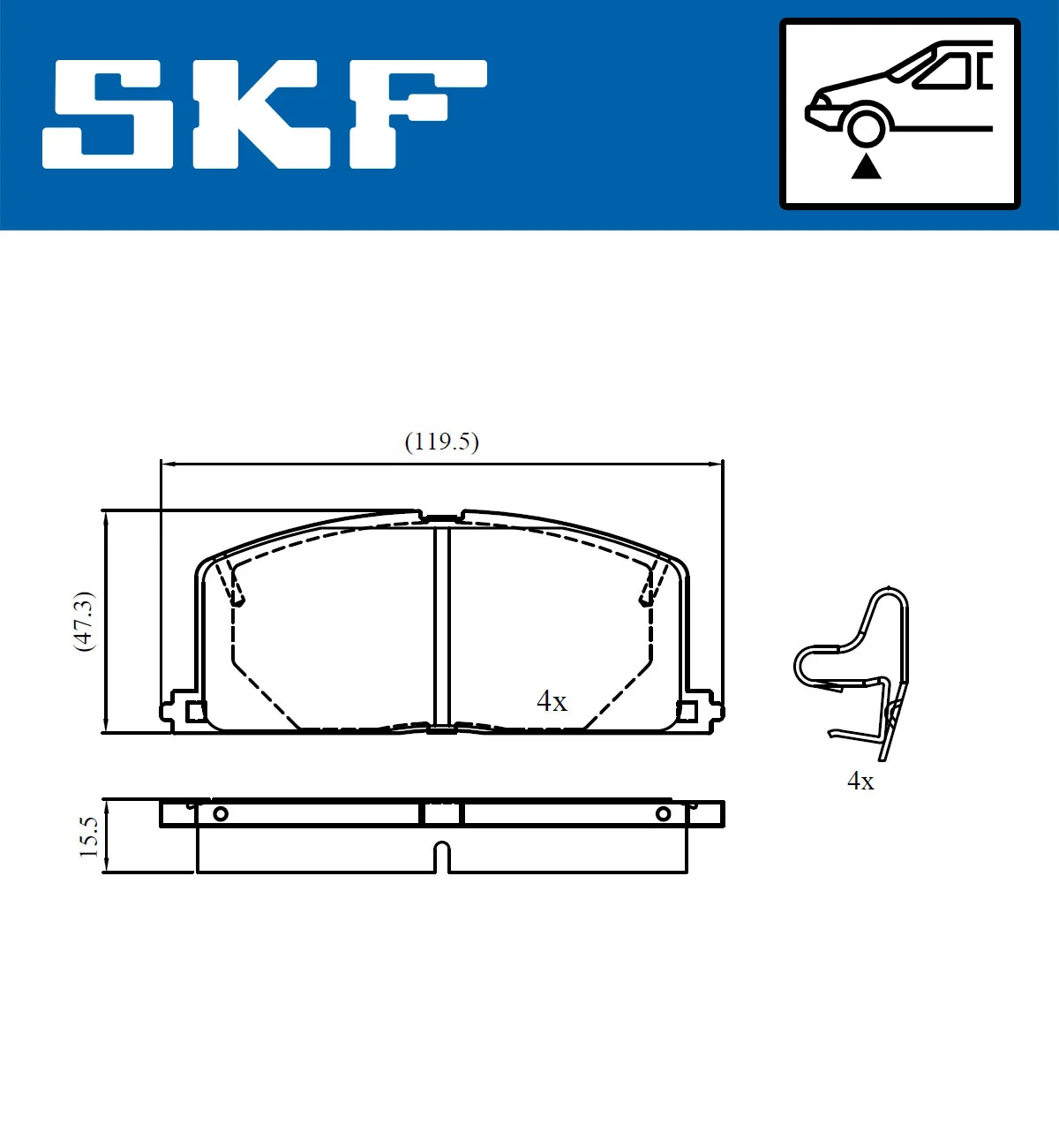 SKF fékbetétkészlet, tárcsafék - VKBP 80817 A - TothCarparts