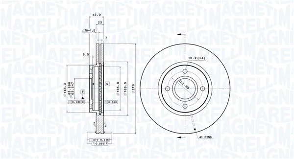 MAGNETI MARELLI féktárcsa - 360406209501 - TothCarparts