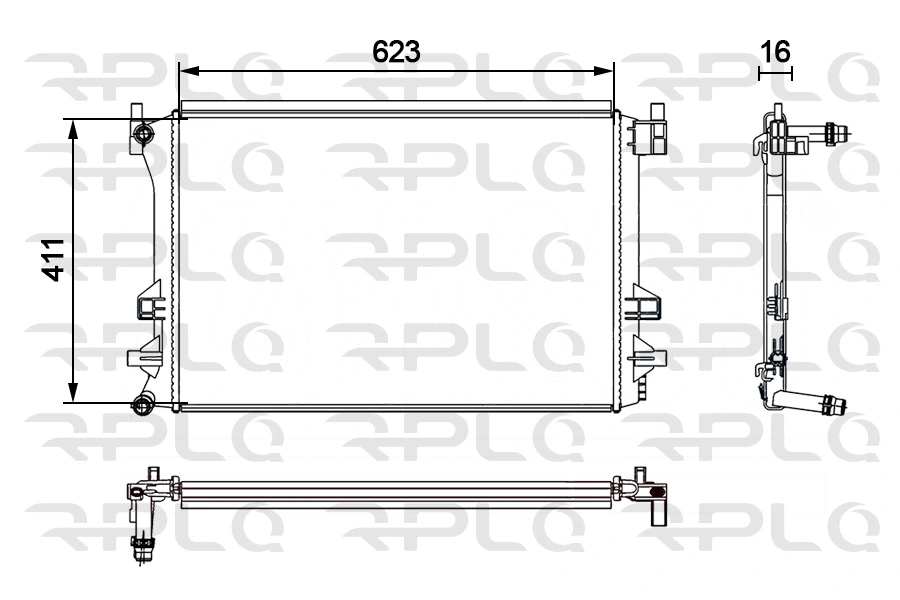 RPL QUALITY hűtő, motorhűtés - APRAAU5003 - TothCarparts