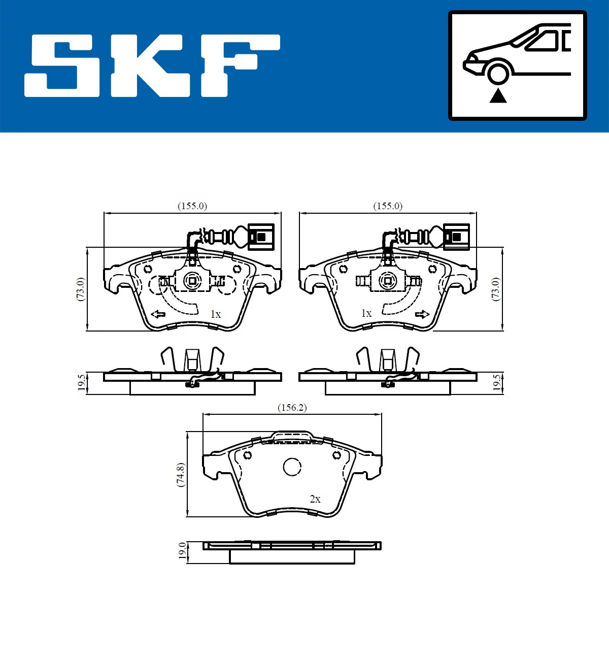SKF fékbetétkészlet, tárcsafék - VKBP 81040 E - TothCarparts