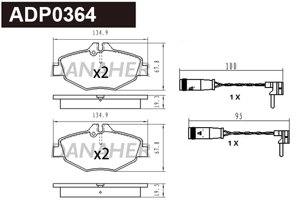 DANAHER fékbetétkészlet, tárcsafék - ADP0364 - TothCarparts