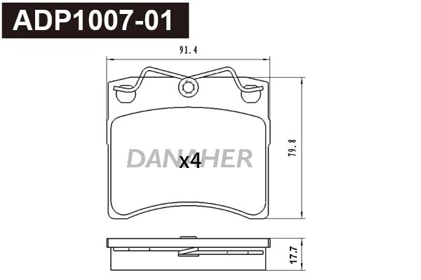 DANAHER fékbetétkészlet, tárcsafék - ADP1007-01 - TothCarparts