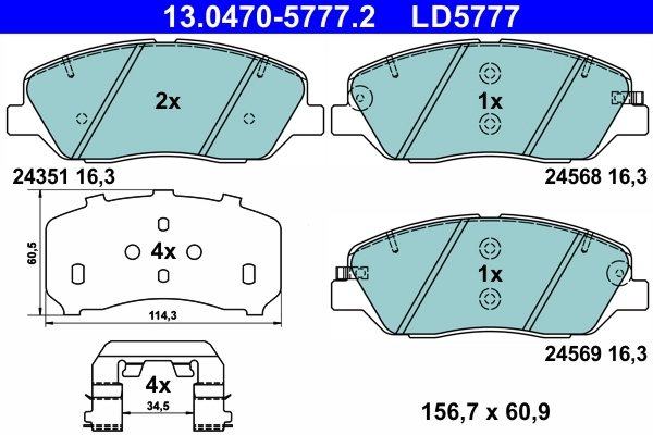 ATE fékbetétkészlet, tárcsafék - 13.0470-5777.2 - TothCarparts