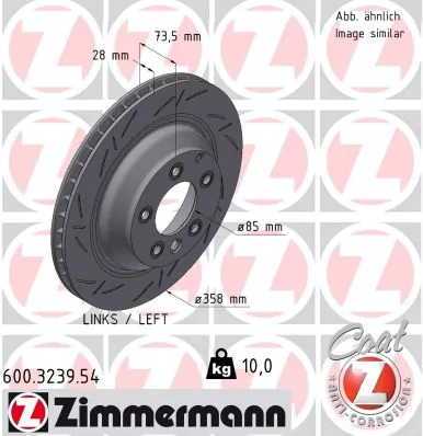 ZIMMERMANN féktárcsa - 600.3239.54 - TothCarparts