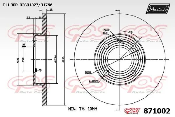 MAXTECH féktárcsa - 871002 - TothCarparts