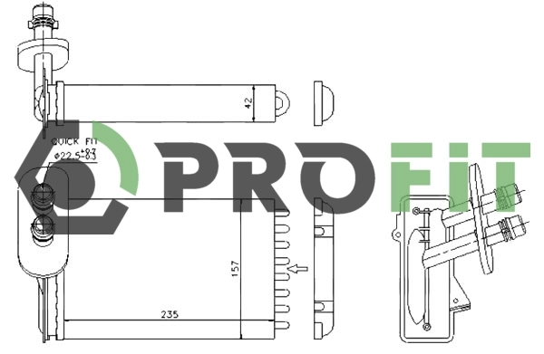 PROFIT Hőcserélő, belső tér fűtés - 1760-0010 - TothCarparts