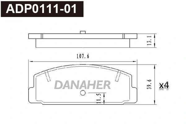 DANAHER fékbetétkészlet, tárcsafék - ADP0111-01 - TothCarparts