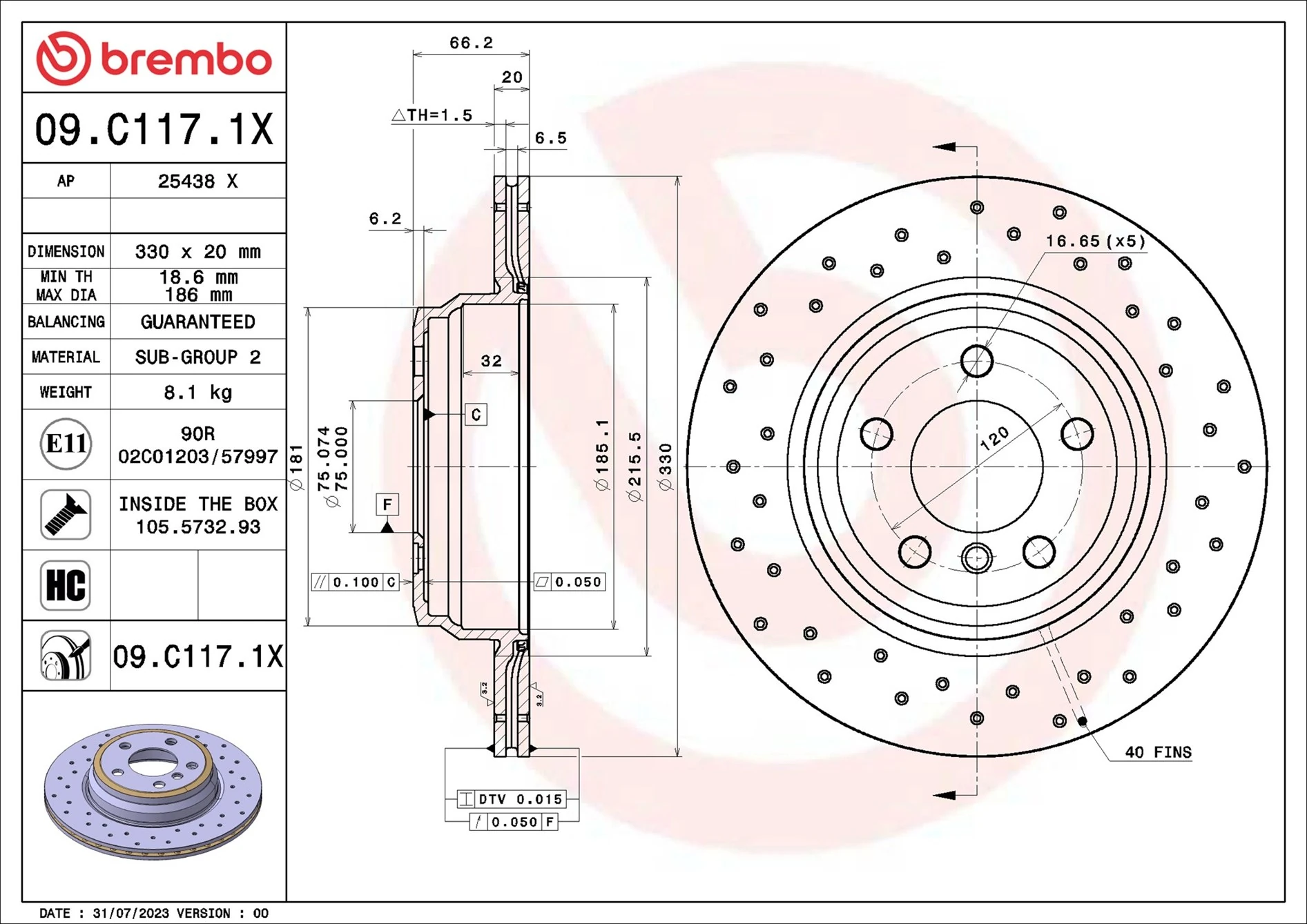 AP féktárcsa - 25438 X - TothCarparts