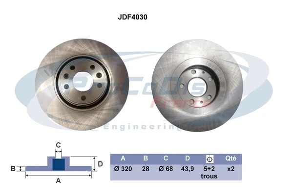 PROCODIS FRANCE féktárcsa - JDF4030 - TothCarparts