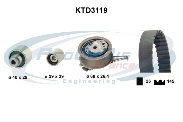 PROCODIS FRANCE Fogasszíjkészlet - KTD3119 - TothCarparts