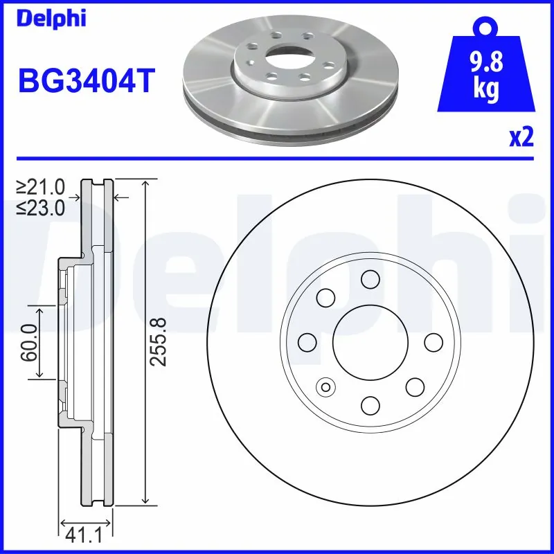 DELPHI féktárcsa - BG3404T - TothCarparts