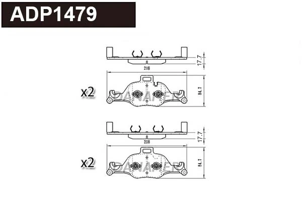 DANAHER fékbetétkészlet, tárcsafék - ADP1479 - TothCarparts