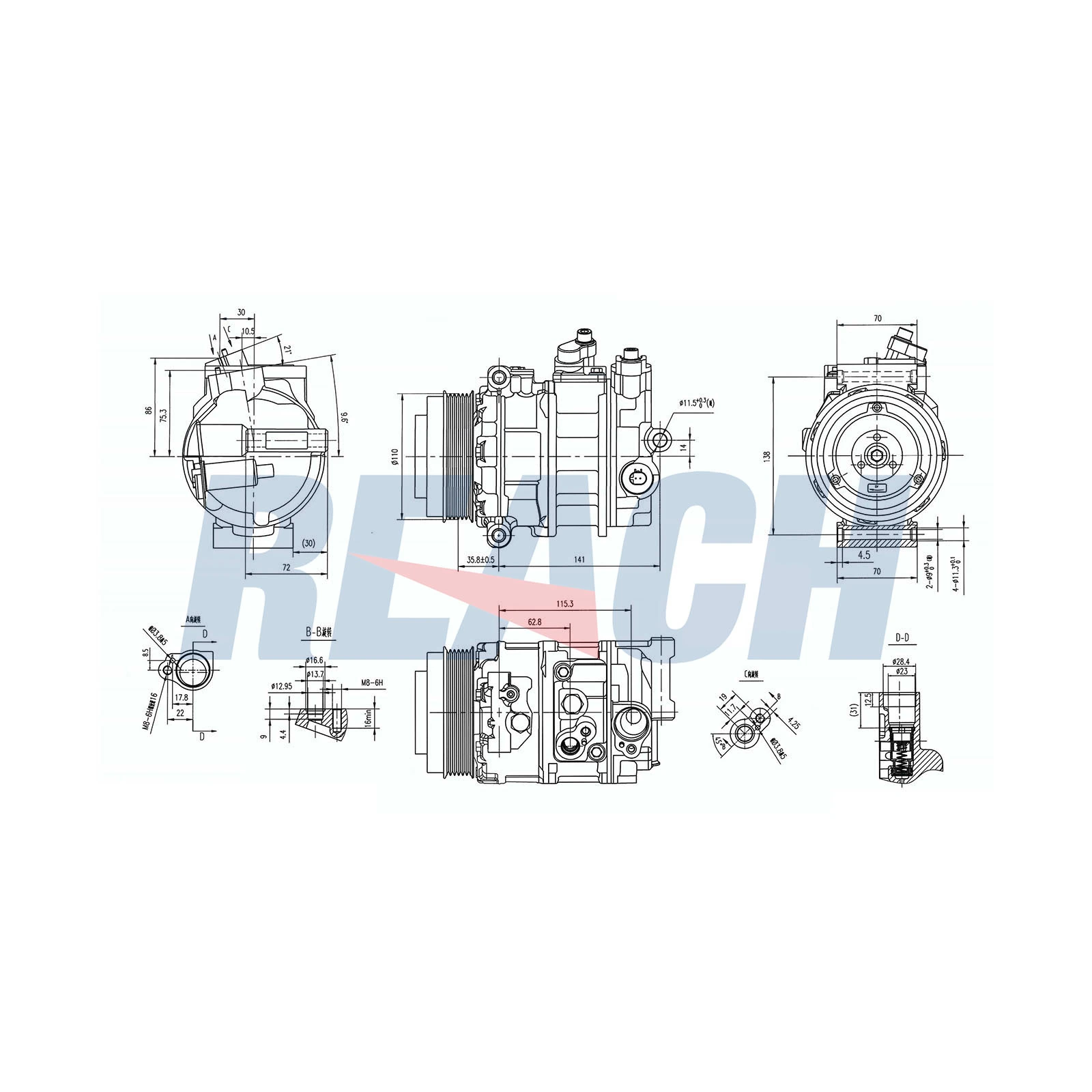 REACH kompresszor, klíma - 1.74.20359 - TothCarparts