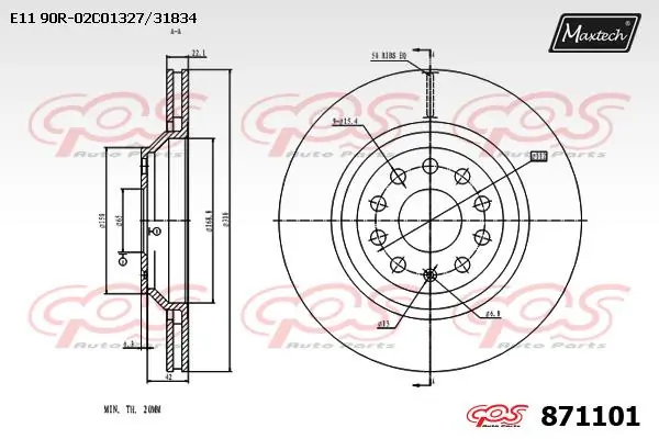 MAXTECH féktárcsa - 871101 - TothCarparts