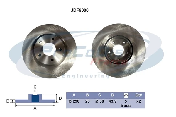 PROCODIS FRANCE féktárcsa - JDF9000 - TothCarparts