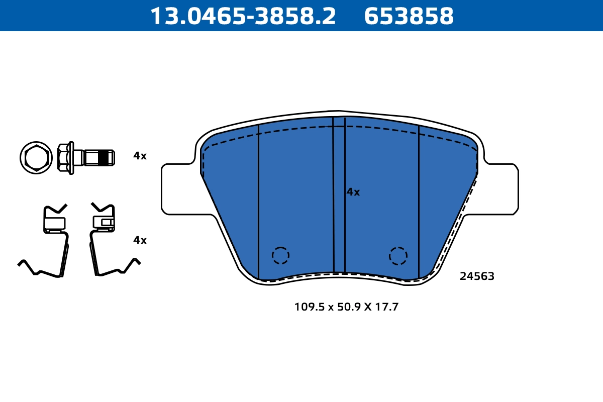 ATE-APAC fékbetétkészlet, tárcsafék - 13.0465-3858.2 - TothCarparts
