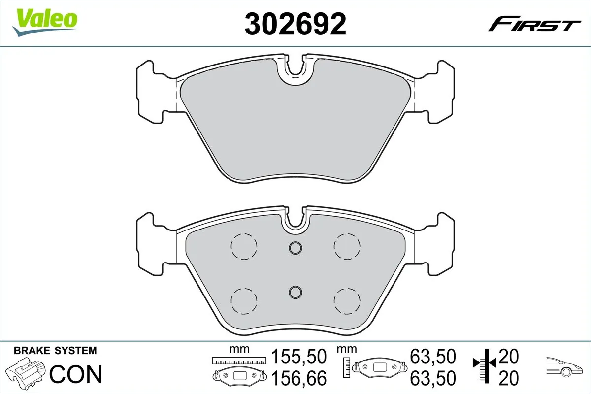 VALEO fékbetétkészlet, tárcsafék - 302692 - TothCarparts