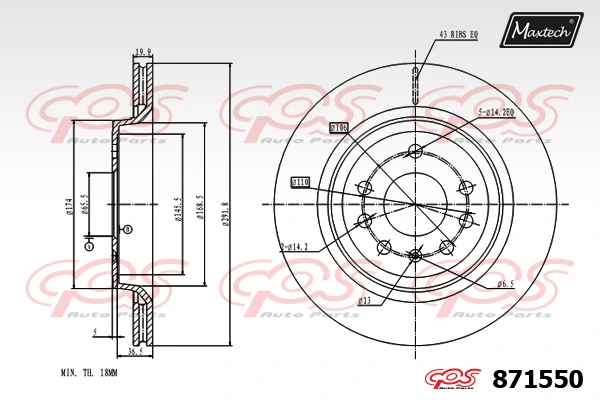 MAXTECH féktárcsa - 871550 - TothCarparts